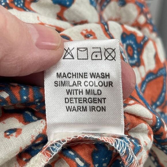 Love The Label Orange Floral Print Ruffle Long Evening Gown Dress Size Small - Picture 5 of 6